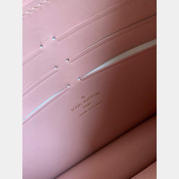 N60357 Louis Vuitton Damier Azur Croisette Chain Wallet-Rose